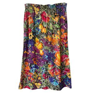 Vintage 90s Sanibel Sport Midi Skirt Size Small Floral Deadstock Tulip NEW
